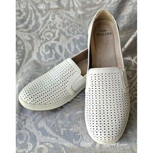 Earth Origins Elin Leather Casual Slip On Shoes Beige SZ 9/M New